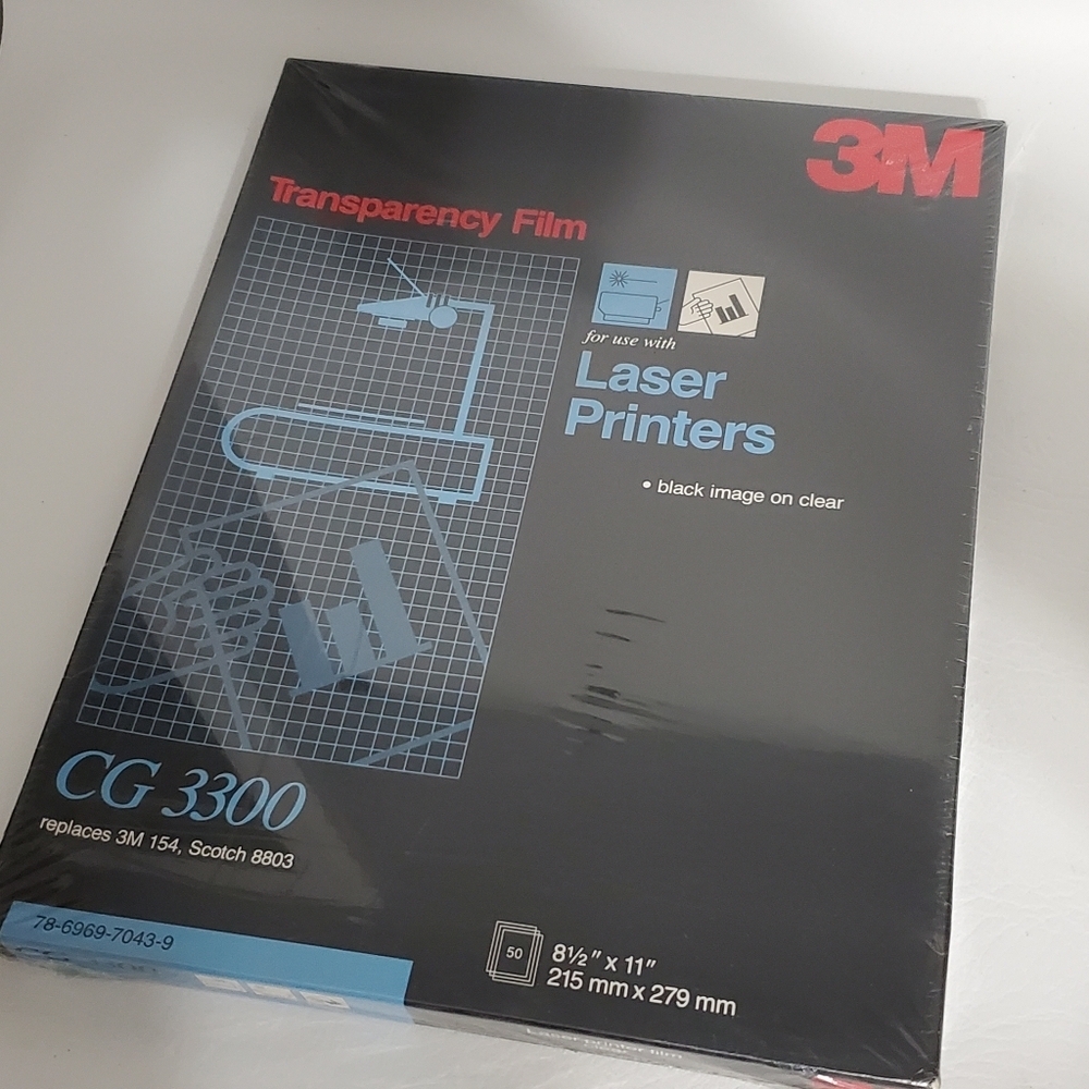 NIB Vintage 3M Transparency Film for Laser Printer CG 3300 3M 154 Scotch 8803